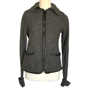 VTG Wondrawool by Knitting Needles Gray Wool Cardigan Sweater Women’s Size S